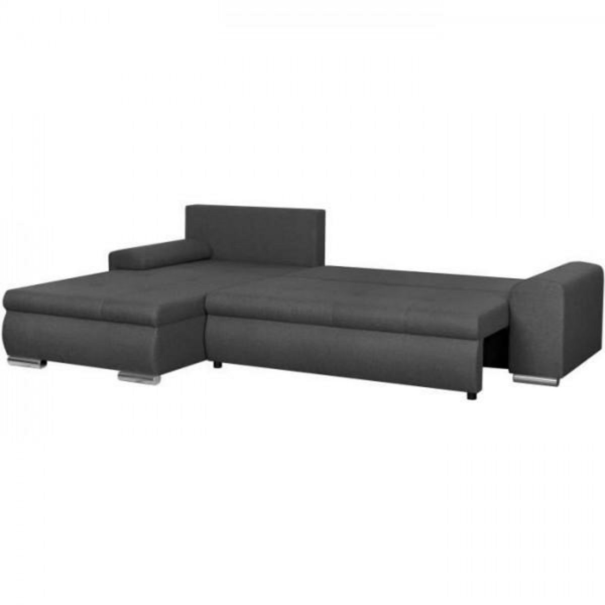 MARKET24 Canapé d'angle convertible réversible 5 places Indian - Tissu gris foncé - L 289 x P 94/188 x H 88 cm