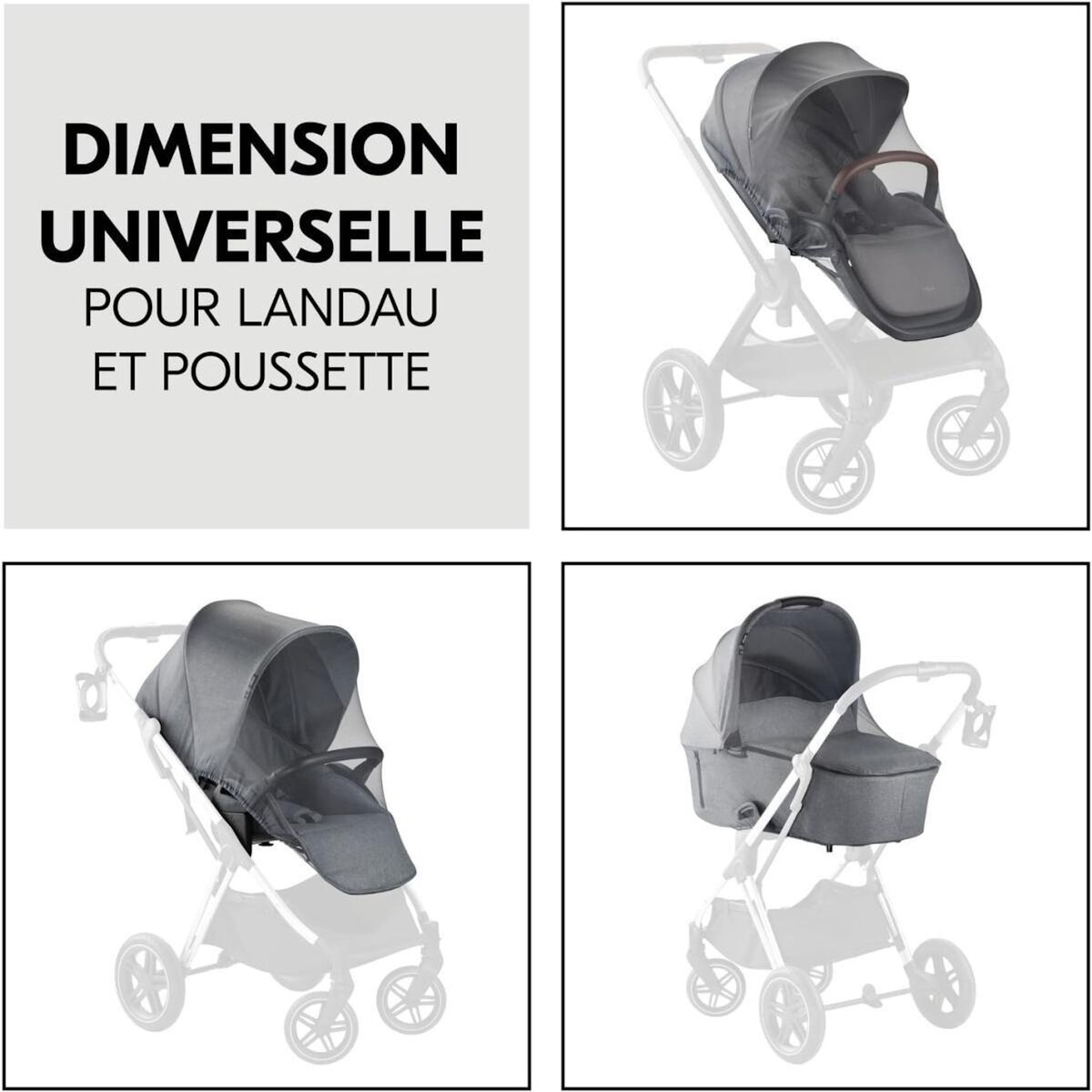 HAUCK Moustiquaire pour Poussette Gris