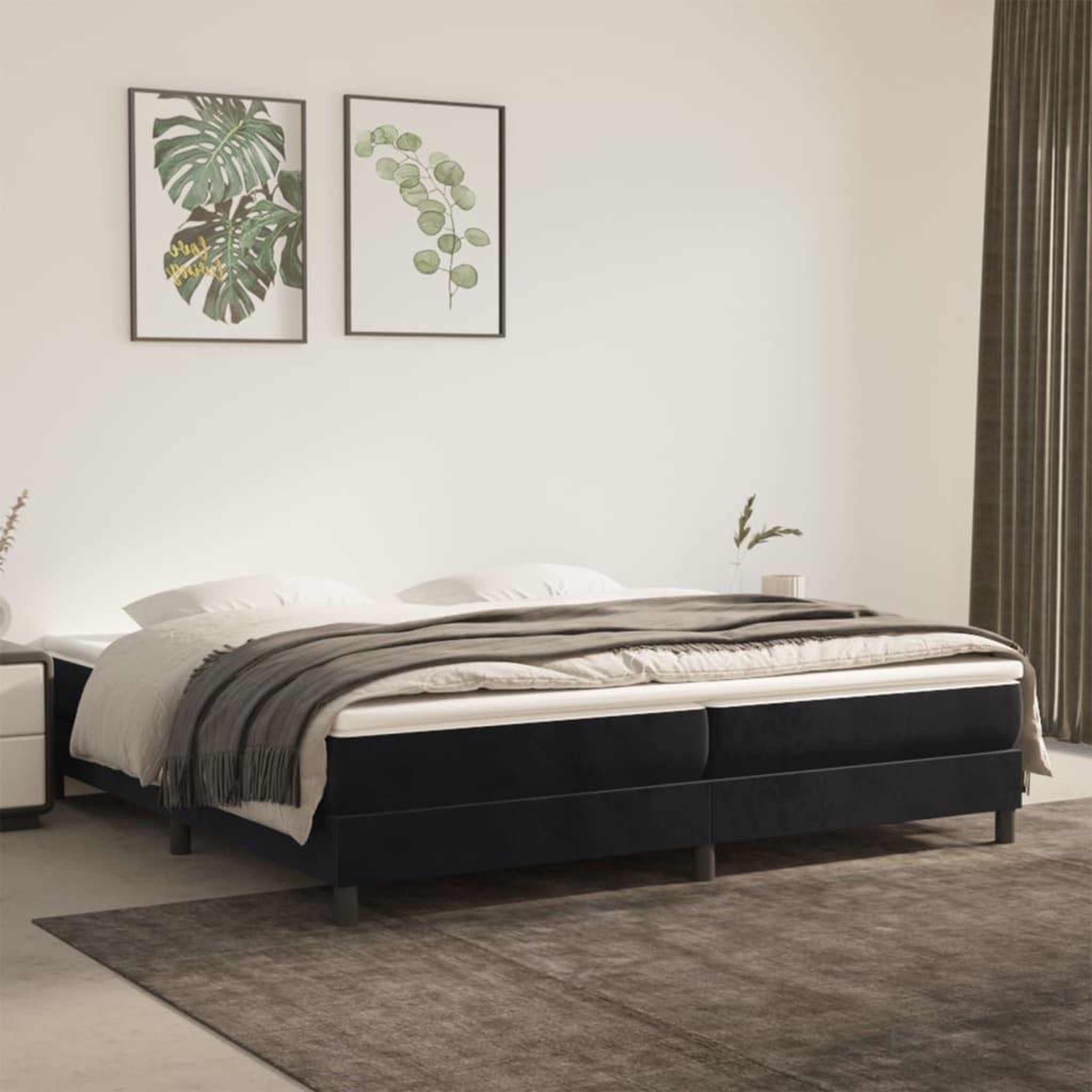 VIDAXL Cadre de lit sans matelas noir 200x200 cm velours