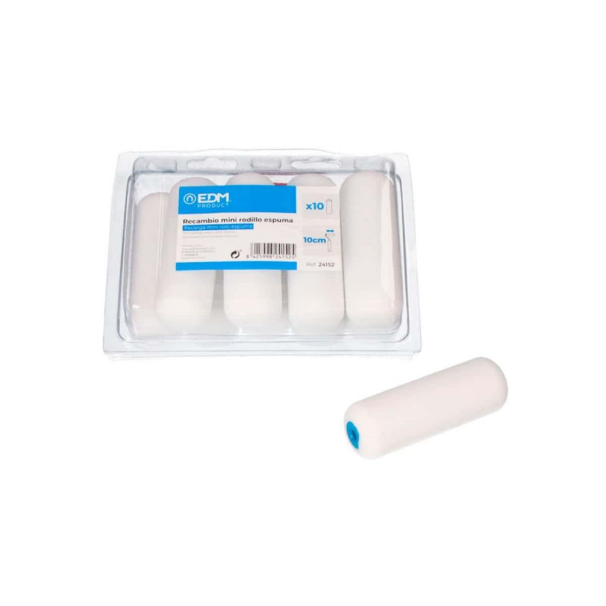 EDM Lot de recharge EDM - mini rouleau éponge - 110mm - 10pcs - 24152