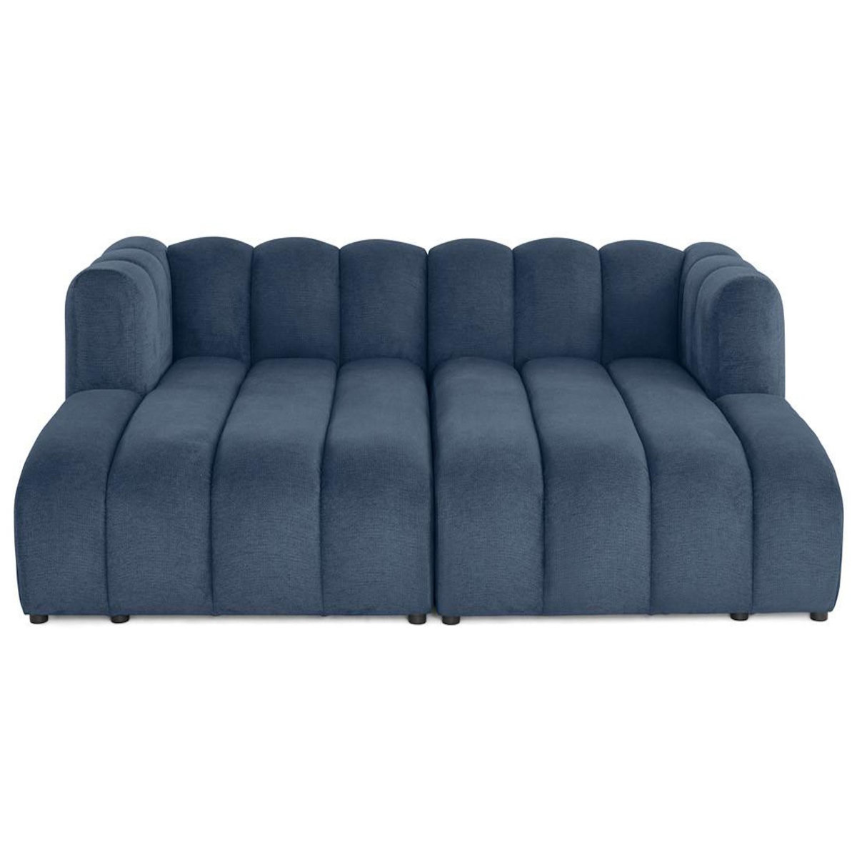 LISA DESIGN Debbie - canapé modulable droit 3 places avec double méridienne - assise profonde - en tissu texturé