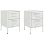 Voir la diapositive 2 : VIDAXL Tables de chevet 2 pcs blanc 36x39x50,5 cm acier