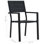 Voir la diapositive 6 : VIDAXL Chaises de jardin lot de 4 Noir PEHD Aspect de bois