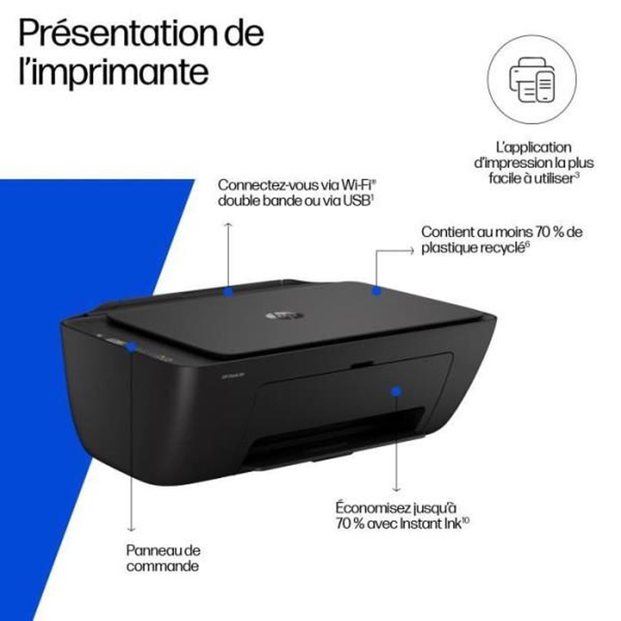 Voir la diapositive 3 : HP Imprimante tout-en-un HP DeskJet 2910 jet d'encre couleur - 3 mois d'Instant ink inclus avec HP+