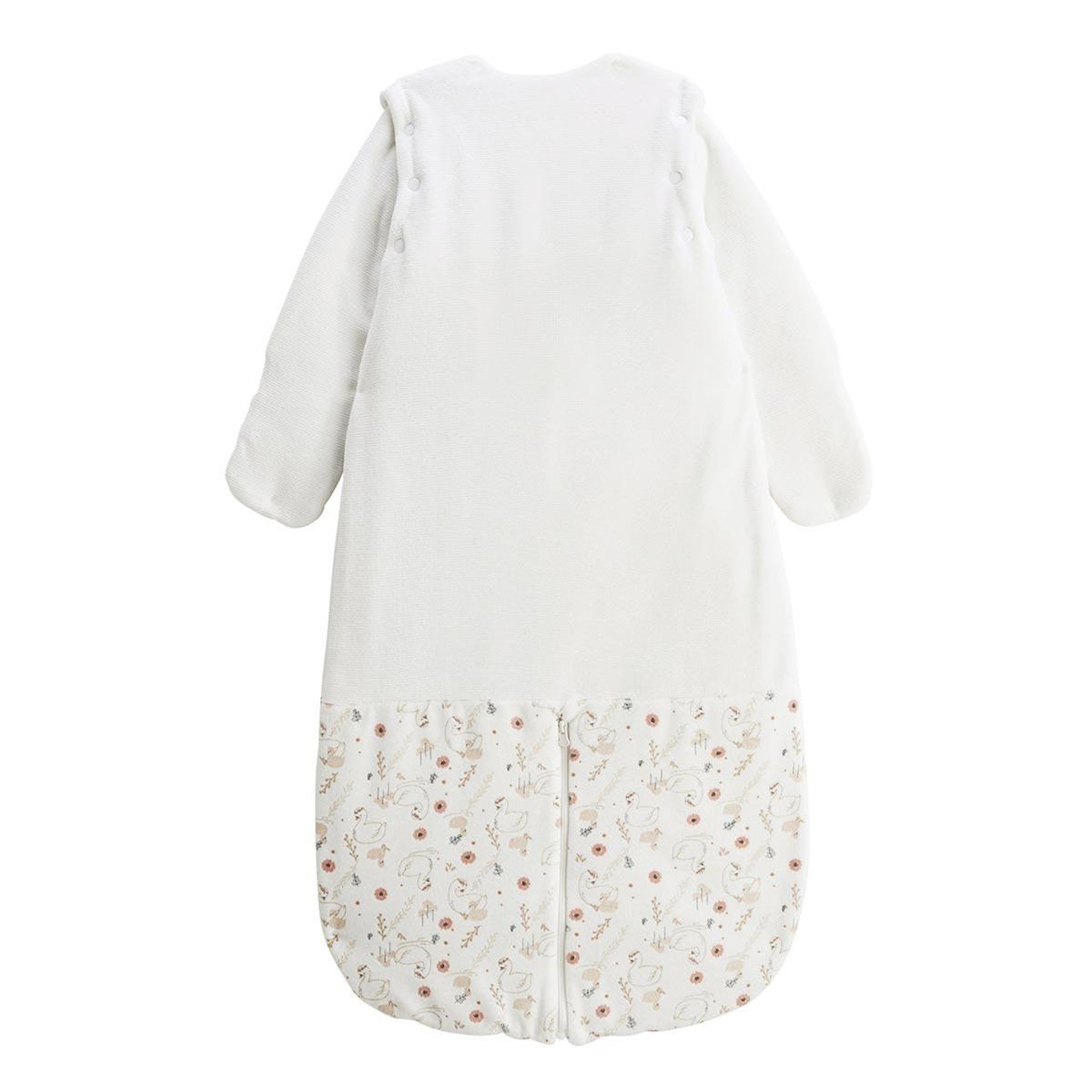 Petit Béguin Turbulette d'hiver en velours avec manches amovibles et jambes séparables Perle