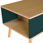Voir la diapositive 4 : ID MARKET Table basse scandinave rectangulaire ALIZE bois, vert clair et vert foncé