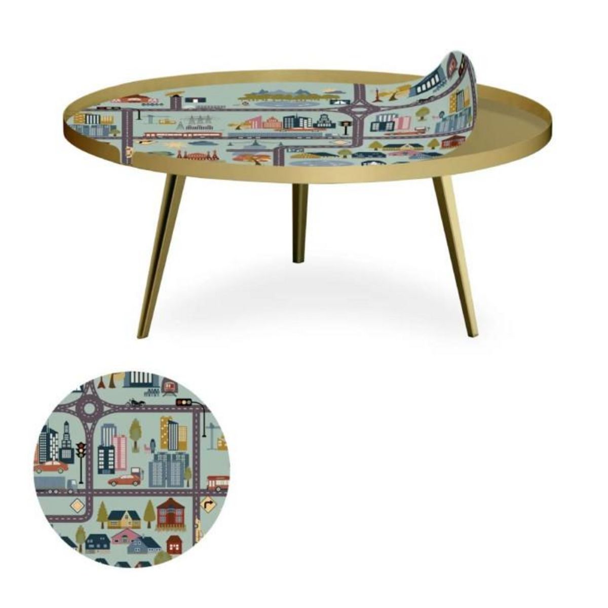 Paris Prix Table Basse à Rebord 1 Cover  City  90cm Or