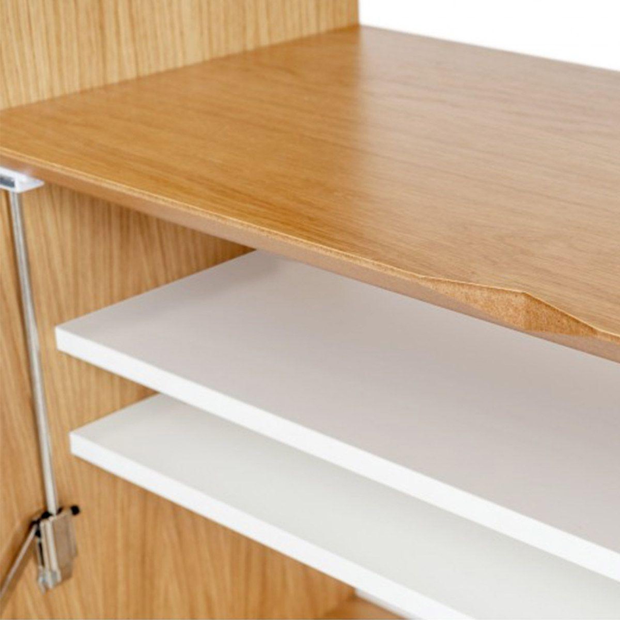 Voir la diapositive 4 : Paris Prix Bureau secrétaire design  loma  157cm blanc & chêne