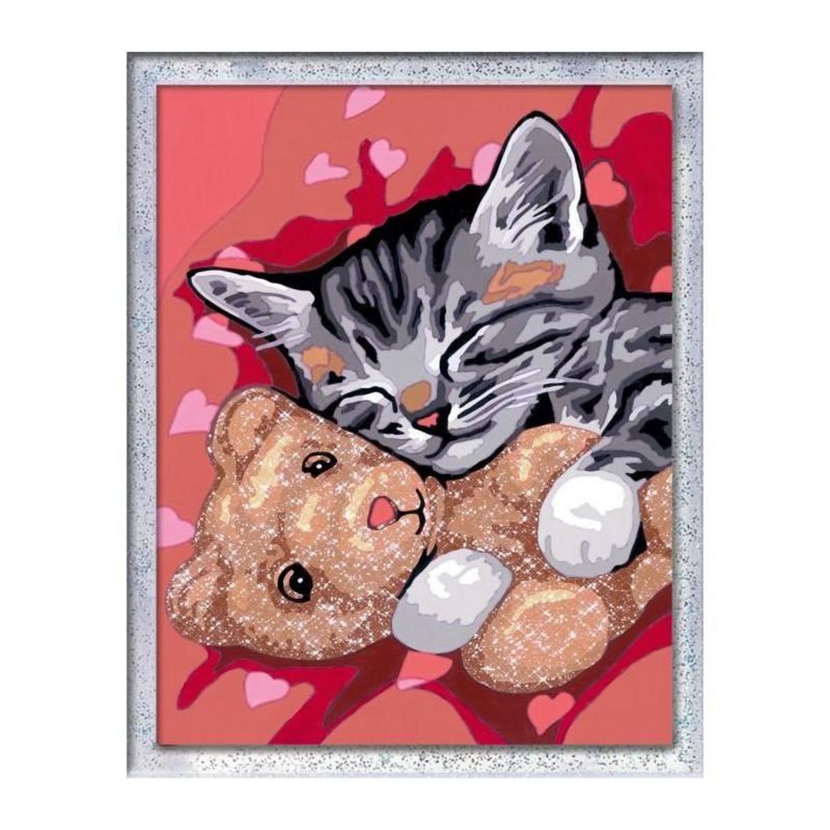 RAVENSBURGER CreArt Kids 18x24cm Chaton et son nounours, Kit de peinture par numéros Numéro d'Art, Des 9 ans, 25838, Ravensburger