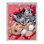 Voir la diapositive 2 : RAVENSBURGER CreArt Kids 18x24cm Chaton et son nounours, Kit de peinture par numéros Numéro d'Art, Des 9 ans, 25838, Ravensburger