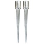 VIDAXL Piquets au sol 2 pcs Argente 12x91 cm Acier galvanise