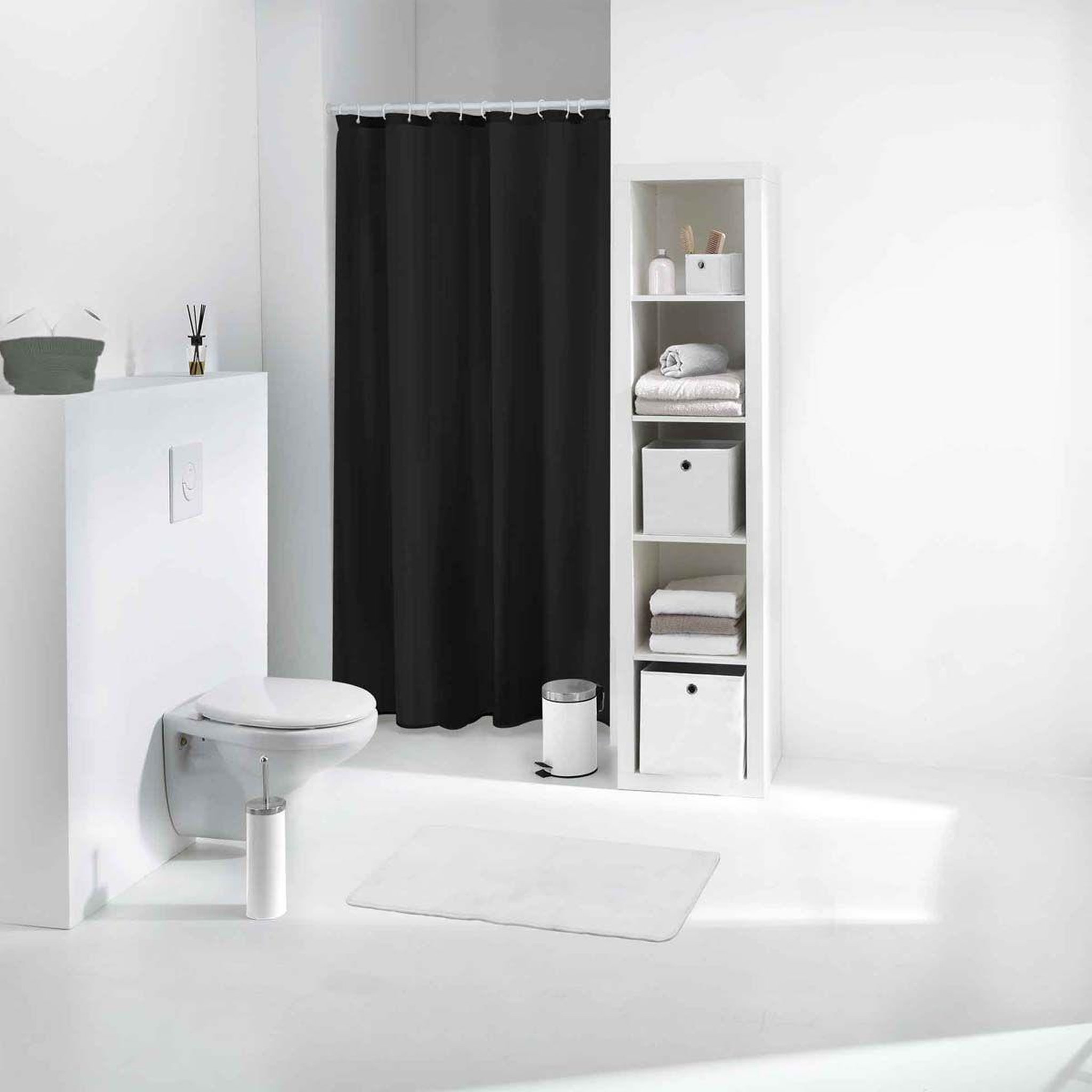Voir la diapositive 2 : Douceur d'Intérieur Rideau de douche peva  vitamine ii  180x200cm noir
