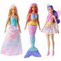 BARBIE Dreamtopia - Pack de 3 poupées - Barbie sirène, Barbie fée et Barbie princesse