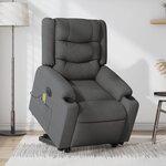 VIDAXL Fauteuil inclinable de massage electrique Gris fonce Tissu