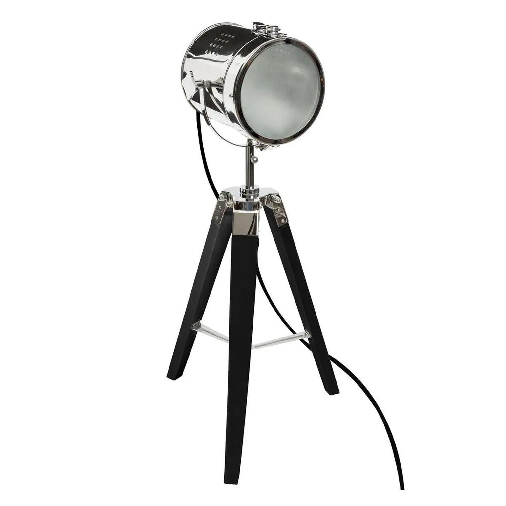 Voir la diapositive 1 : ATMOSPHERA Lampe en métal & bois  ébor  68cm noir
