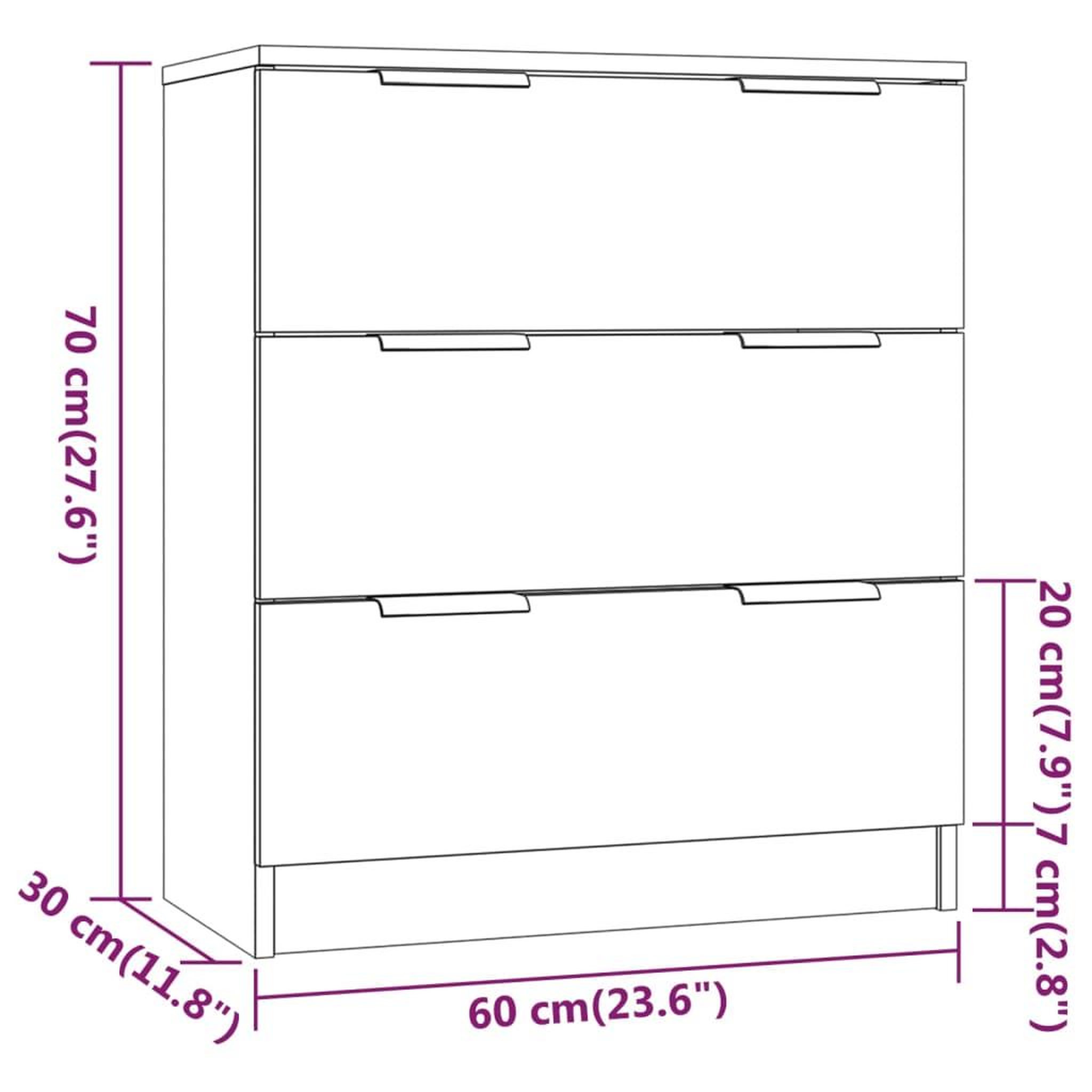 Voir la diapositive 6 : VIDAXL Buffet noir 60x30x70 cm bois d'ingenierie