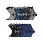 SERGE BLANCO Lot de 9 paires de chaussettes de ville fantaisies en coton peigné. Coloris disponibles : Noir