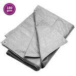 VIDAXL Bache 180 g/m^2 8x10 m Gris PEHD