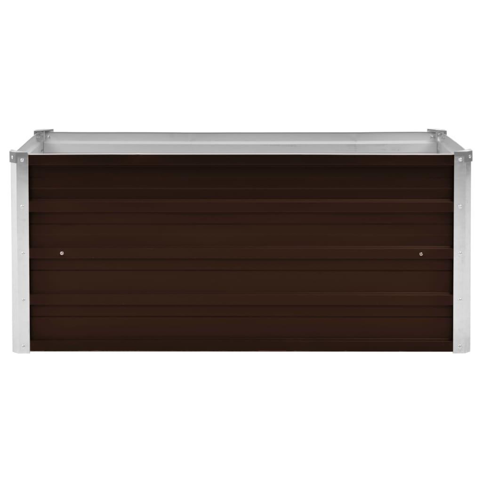 Voir la diapositive 3 : VIDAXL Lit sureleve de jardin Marron 100x40x45 cm Acier galvanise
