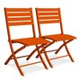Voir la diapositive 1 : Paris Prix Lot de 2 Chaises de Jardin Pliantes  Marius  82cm Orange