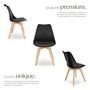 Voir la diapositive 3 : tectake Ensemble de chaises de salle à manger Siège rembourré noir Lot de 2