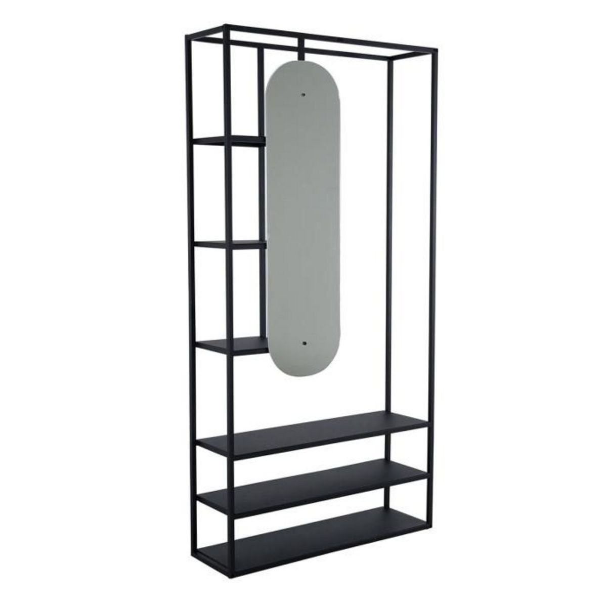 Paris Prix Penderie Avec Miroir & Étagères  Classe  200cm Noir