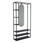 Paris Prix Penderie Avec Miroir & Étagères  Classe  200cm Noir
