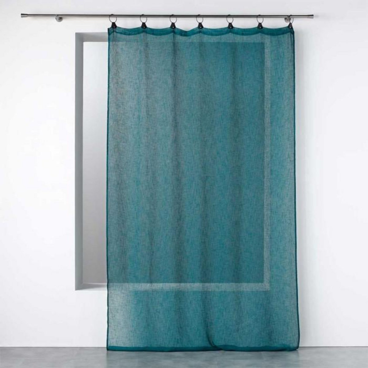 Paris Prix Rideau Voilage à Anneaux  Linka  140x240cm Bleu