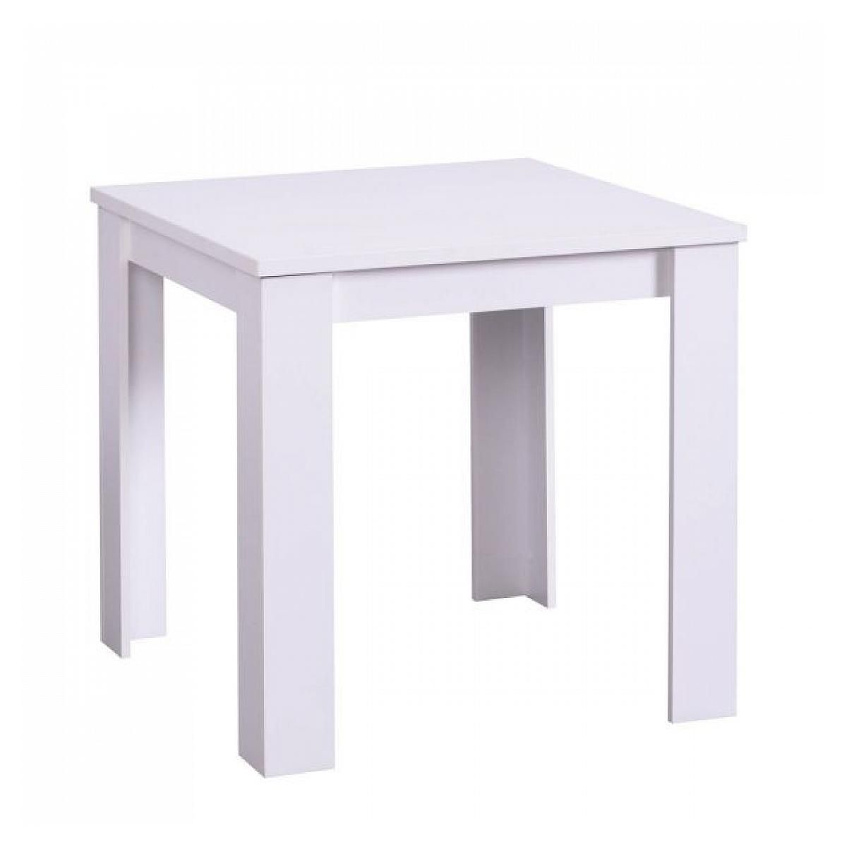 HomeStyle4U Table à Manger Moderne 80x80 cm Blanc pour 4 Personnes