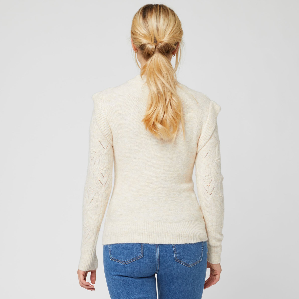 IN EXTENSO Pull beige en maille femme