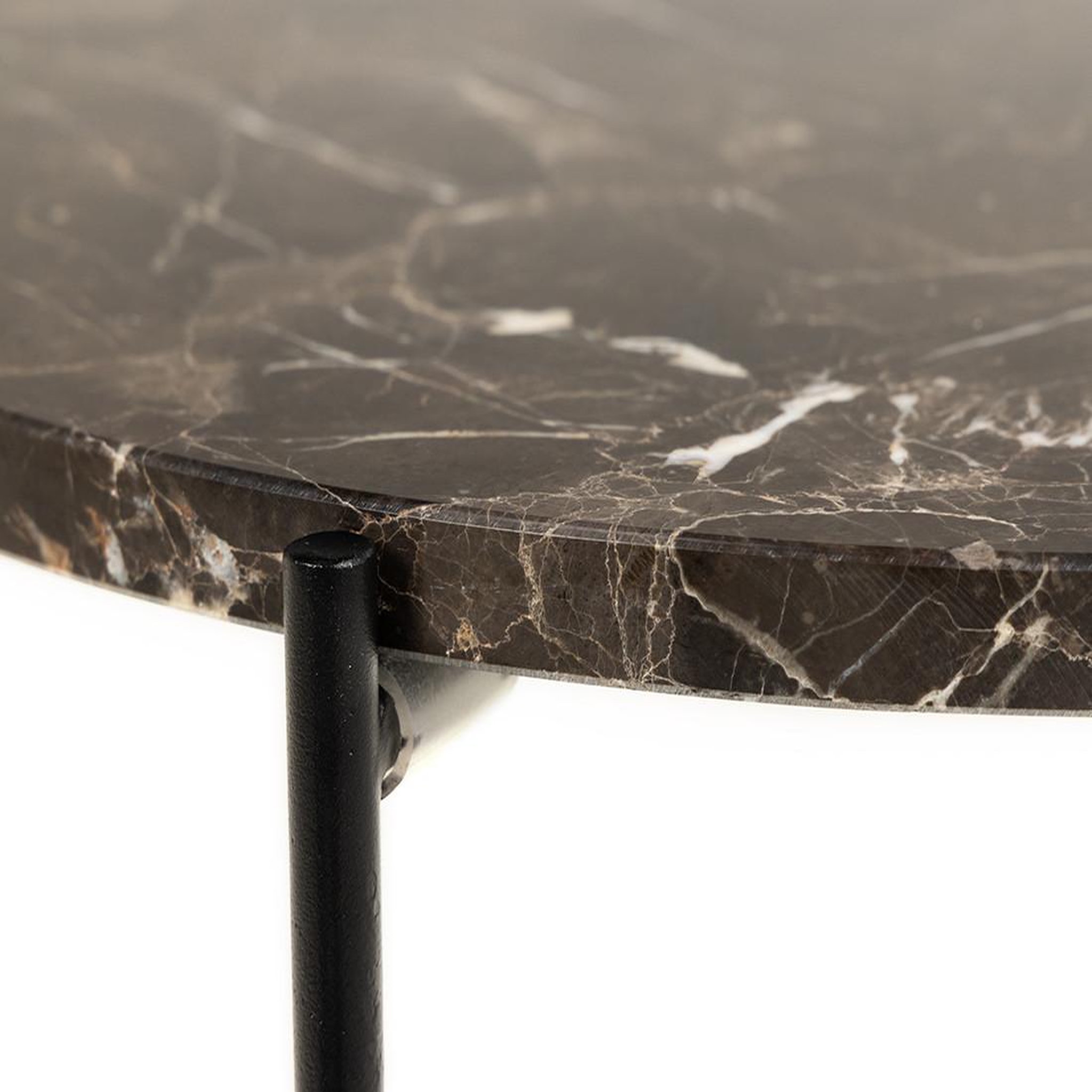 Voir la diapositive 4 : LISA DESIGN Ezaro - table basse ronde - 42 cm - plateau en marbre - pieds en acier