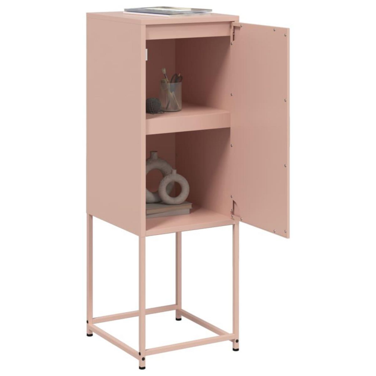 VIDAXL Buffet haut rose 36x39x107 cm acier