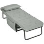 Voir la diapositive 5 : HOMCOM Fauteuil chaise longue lit pouf 4 en 1 dossier inclinable 5 niveaux repose-pied rabattable châssis acier noir tissu gris