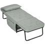 Voir la diapositive 5 : HOMCOM Fauteuil chaise longue lit pouf 4 en 1 dossier inclinable 5 niveaux repose-pied rabattable châssis acier noir tissu gris