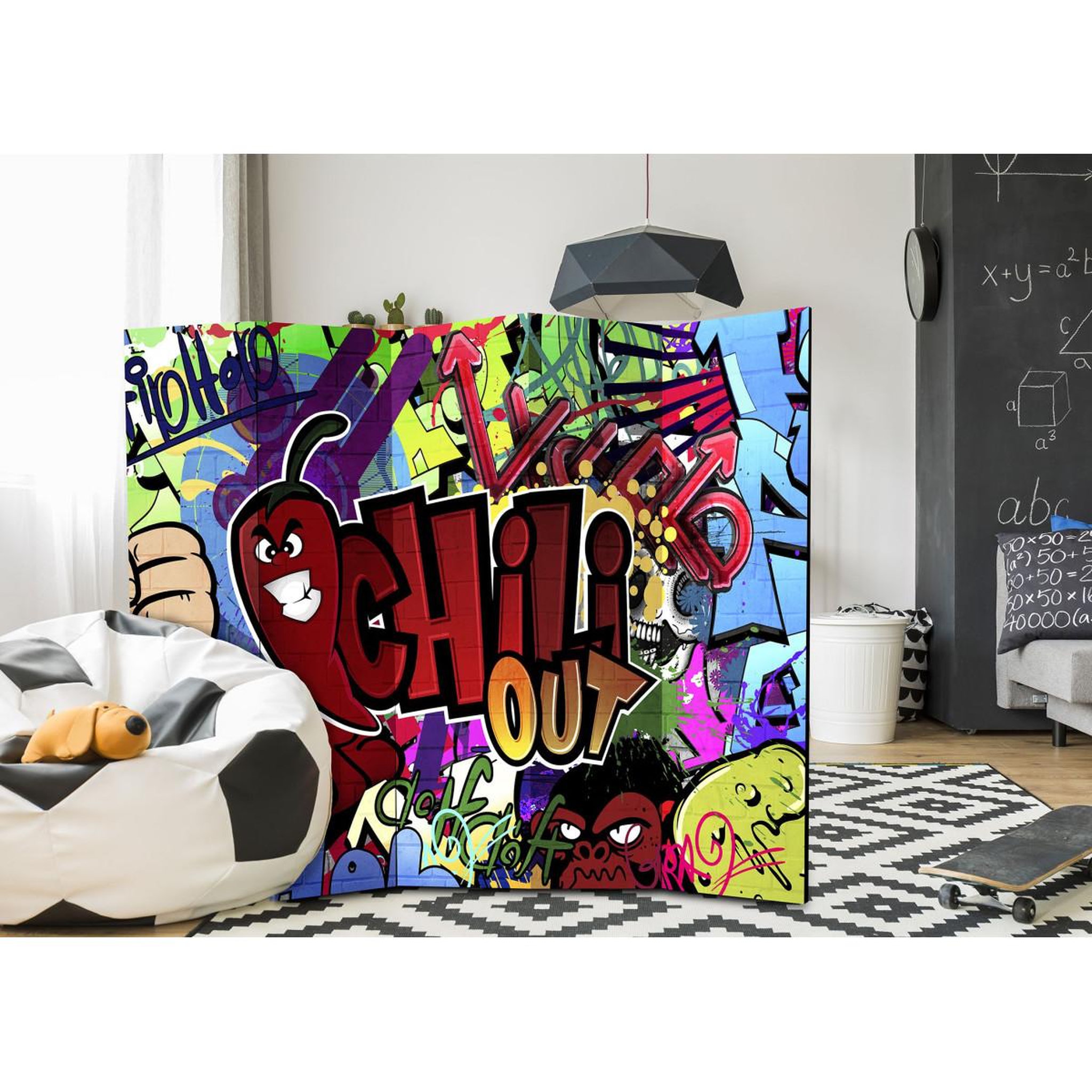 Voir la diapositive 2 : Paris Prix Paravent 5 volets  chili out  172x225cm