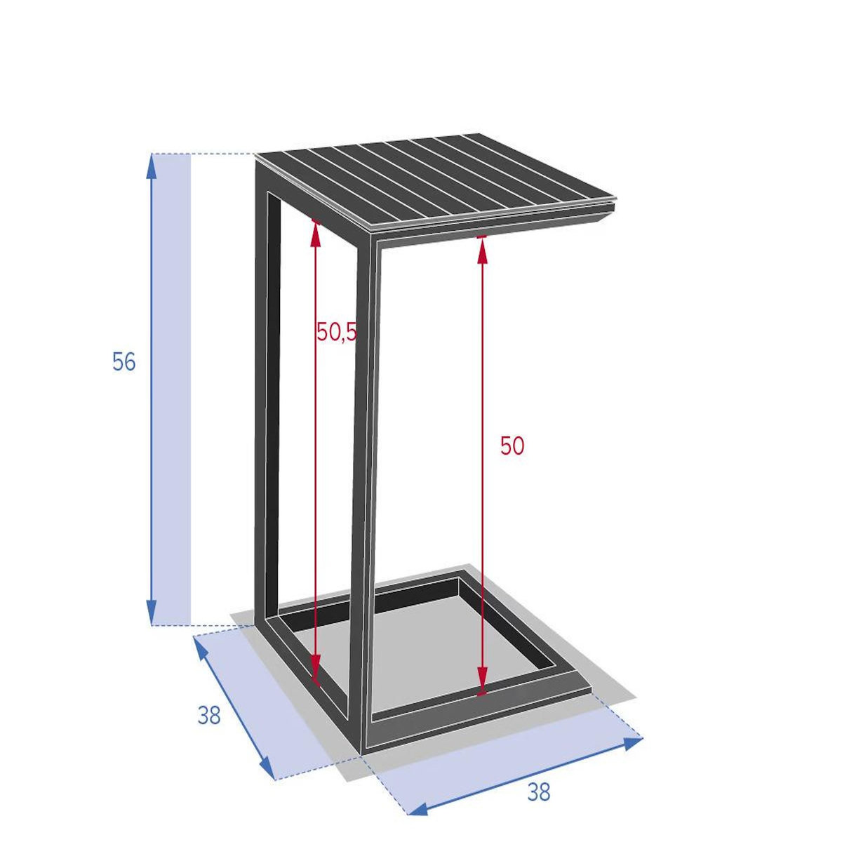 HESPERIDE Table d'appoint en aluminium Argile Evasion - Hespéride