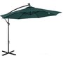 OUTSUNNY Parasol déporté octogonal parasol LED inclinable manivelle piètement acier dim. Ø 3 x 2,6H m vert
