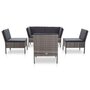 Voir la diapositive 2 : VIDAXL Salon de jardin 6 pcs avec coussins resine tressee gris