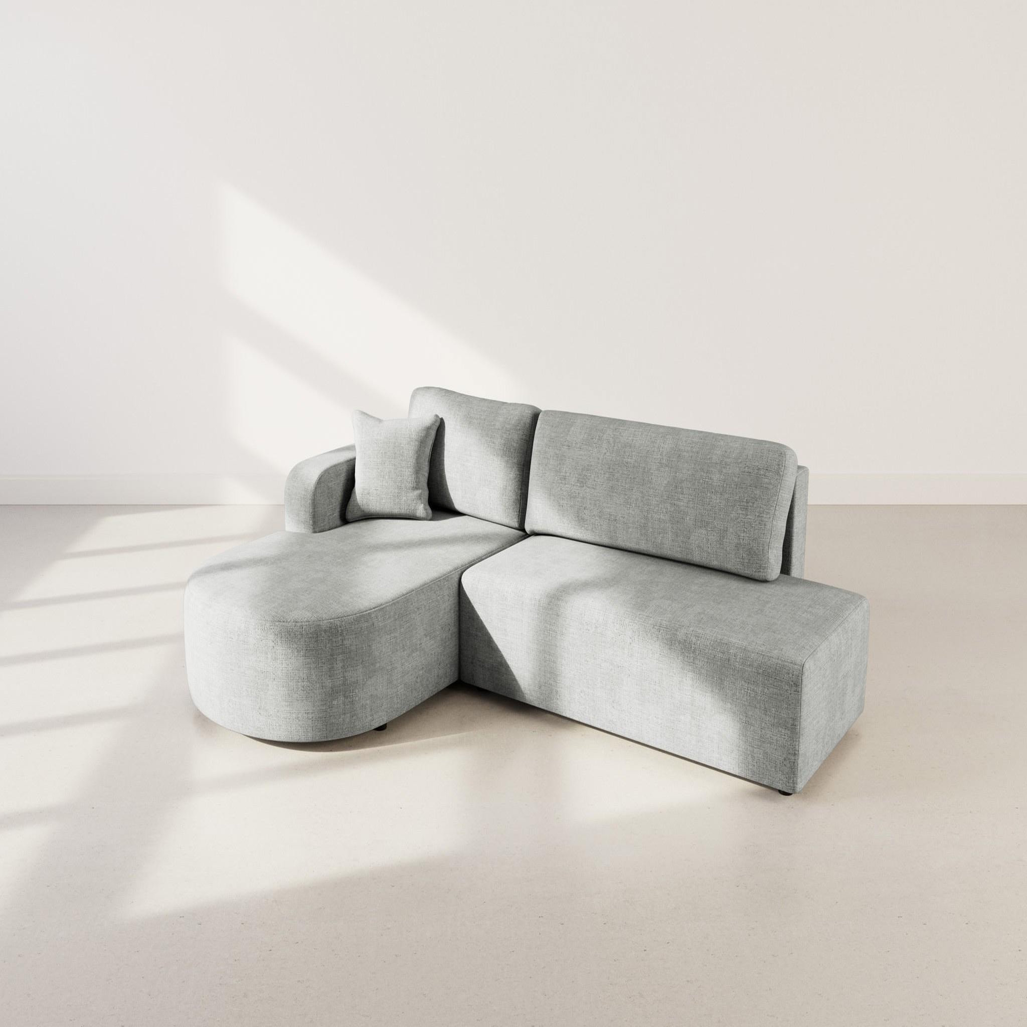 Voir la diapositive 6 : BEST MOBILIER Miro - canapé d'angle gauche 4 places convertible avec coffre en velours texturé