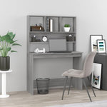 VIDAXL Bureau avec etageres Sonoma gris 102x45x148cm Bois d'ingenierie