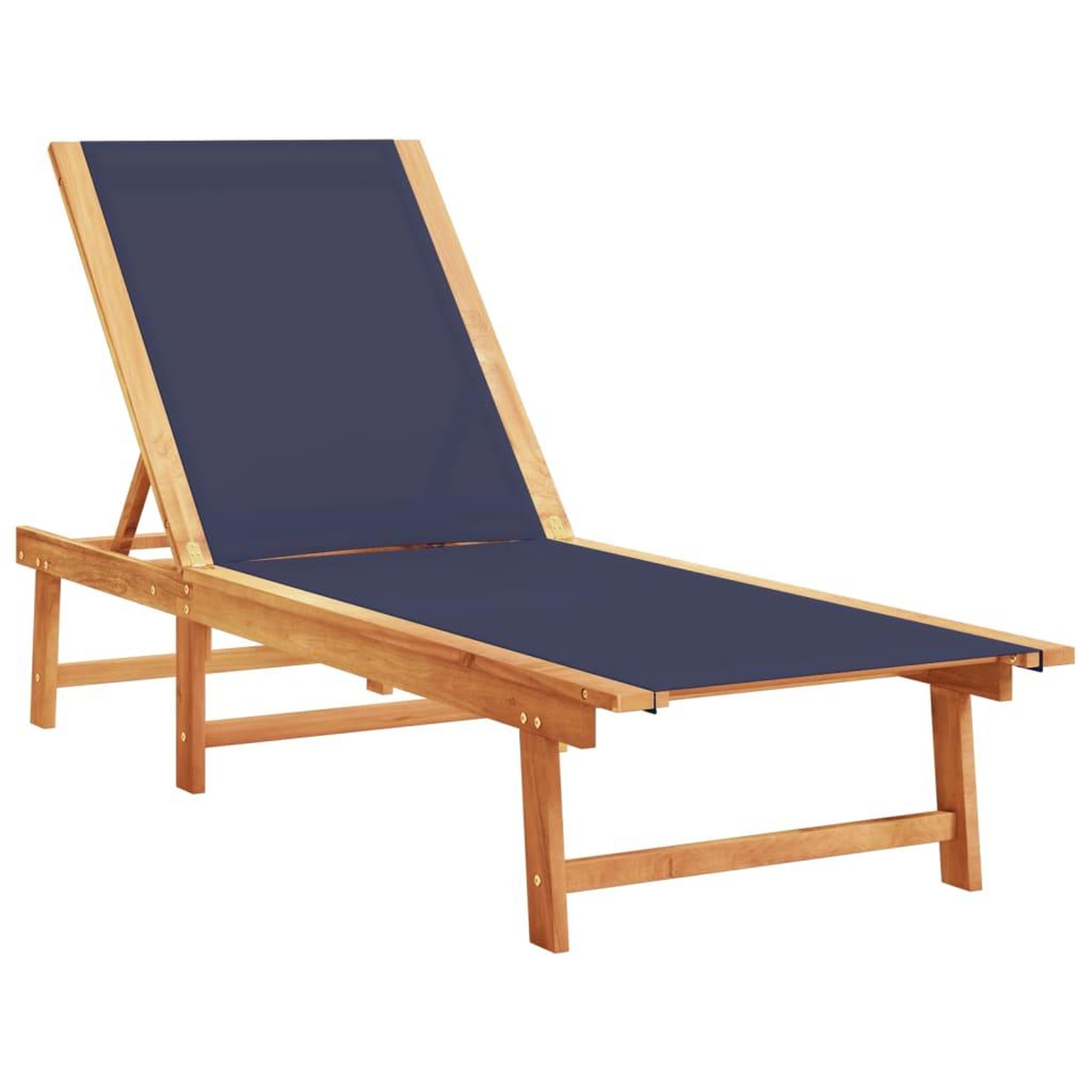 Voir la diapositive 3 : VIDAXL Chaises longues lot de 2 bleu bois d'acacia solide et textilene