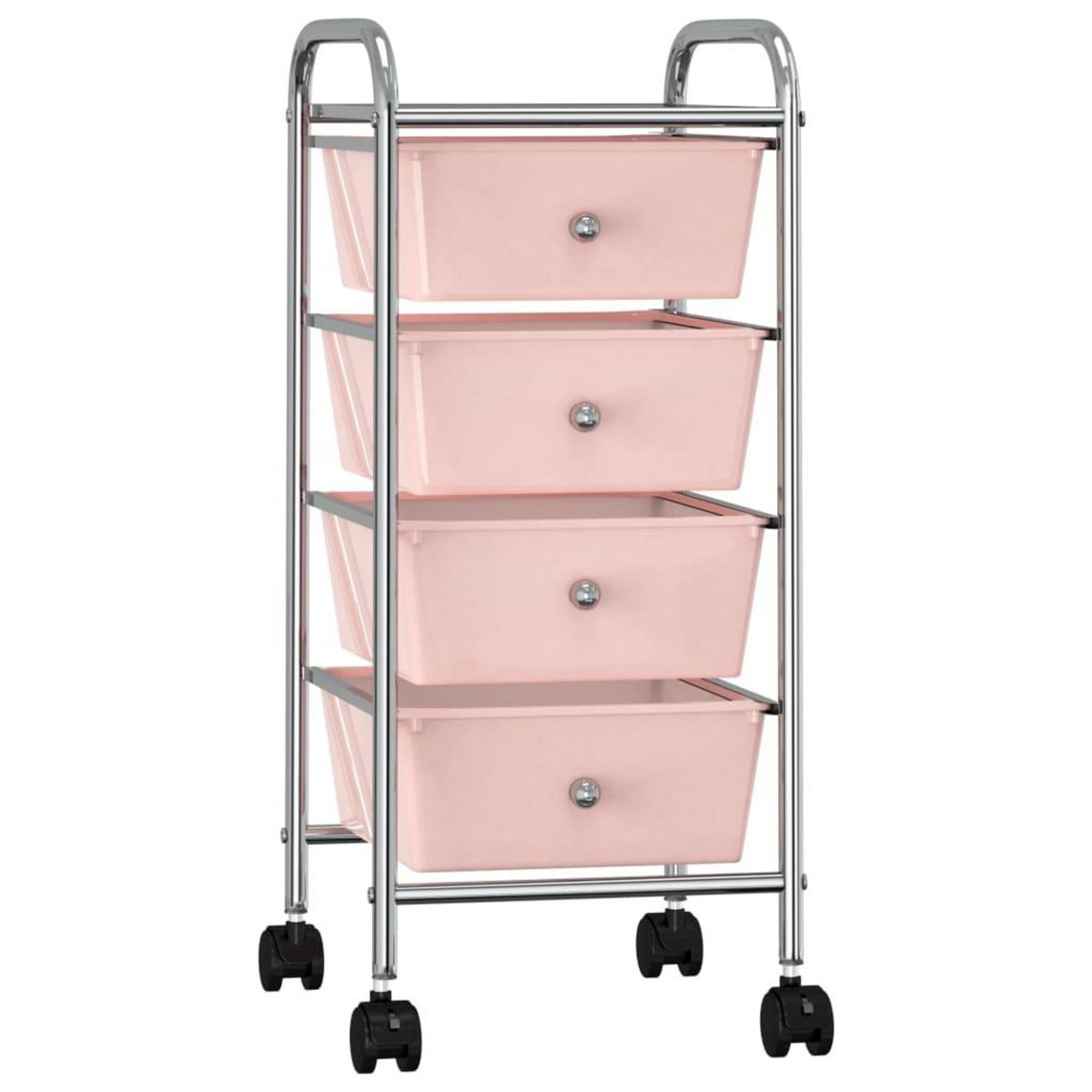 VIDAXL Chariot de rangement mobile a 4 tiroirs Rose Plastique