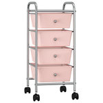 VIDAXL Chariot de rangement mobile a 4 tiroirs Rose Plastique