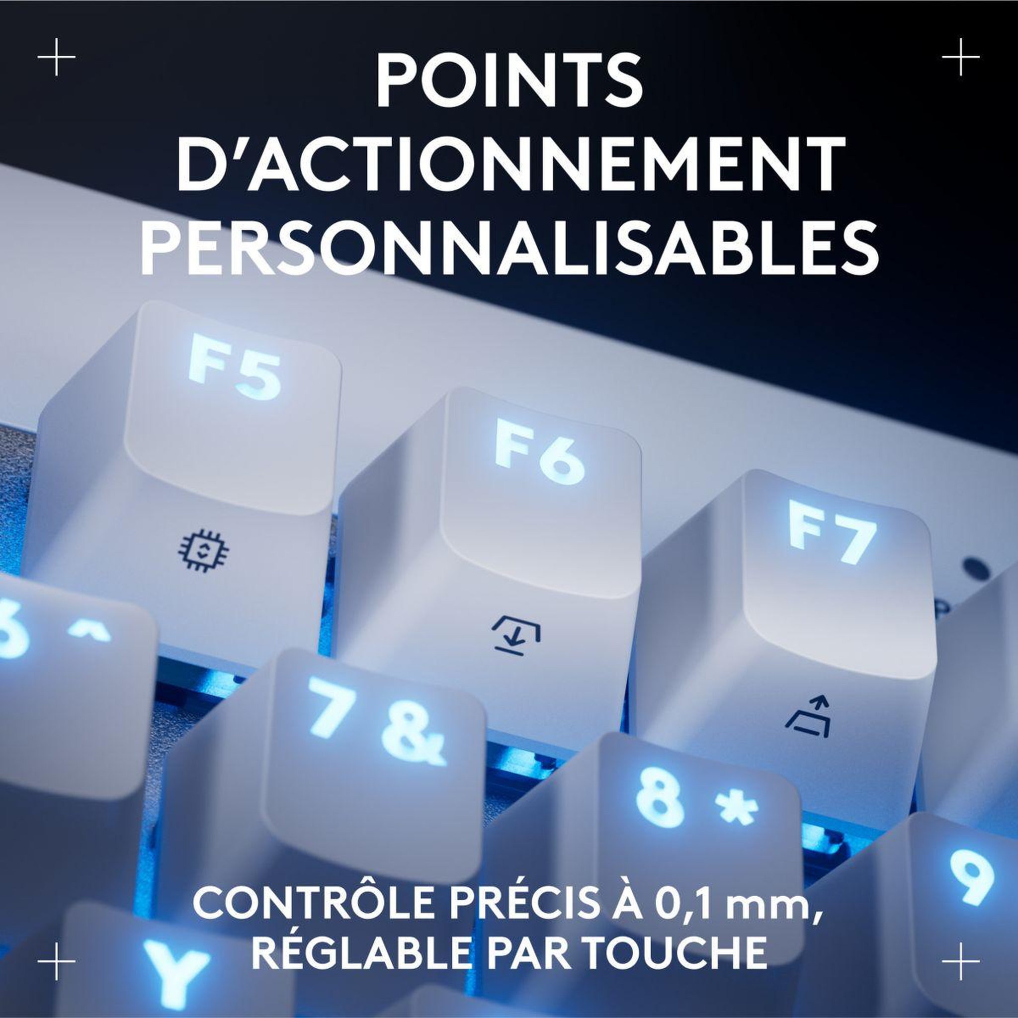 Voir la diapositive 4 : Logitech Clavier gamer G Pro X TKL Rapid Blanc