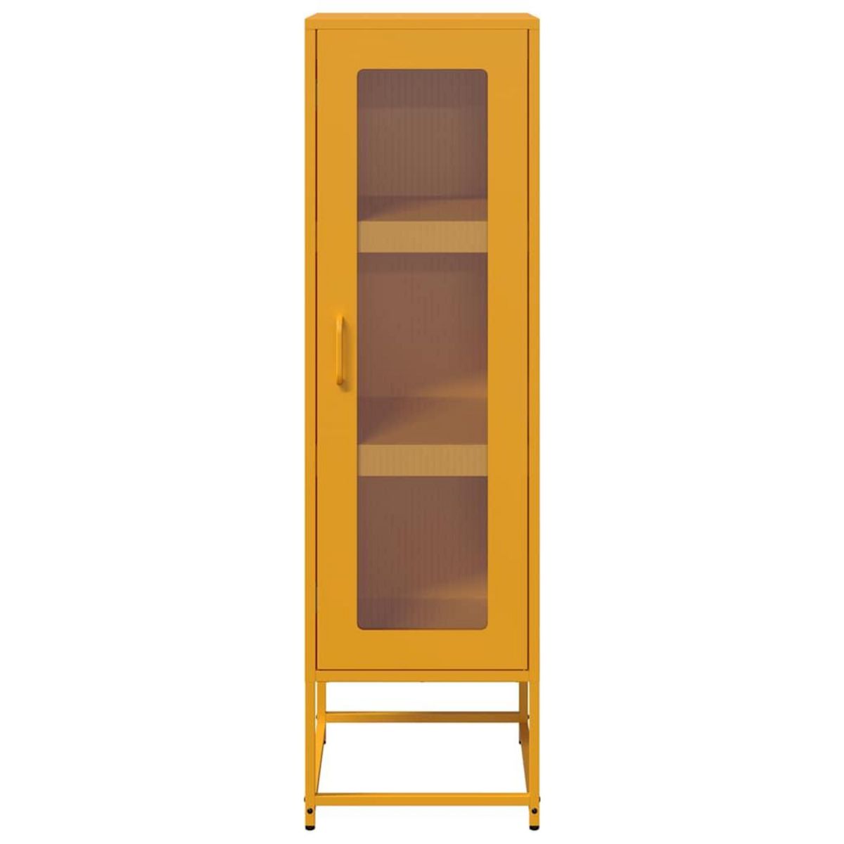 VIDAXL Buffet haut jaune moutarde 36x39x123 cm acier lamine a froid