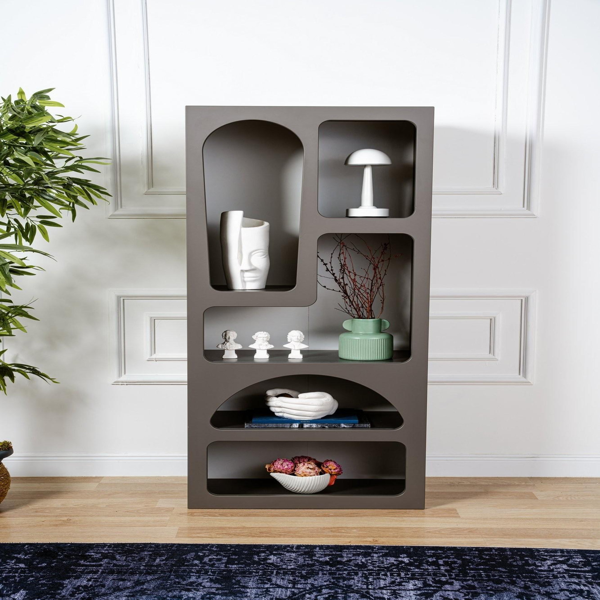 Voir la diapositive 2 : Habitat et Jardin Bibliothèque en bois  venüs  - 60 x 32 x 150 cm - anthracite