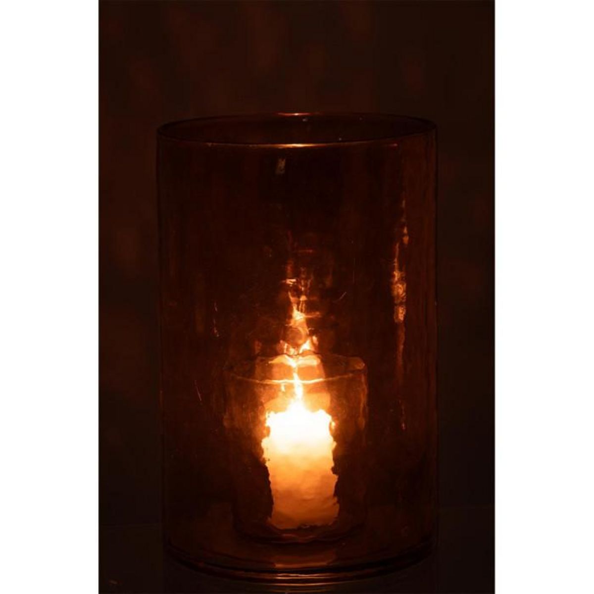 Paris Prix Photophore Double en Verre  Hurricane  30cm Ocre