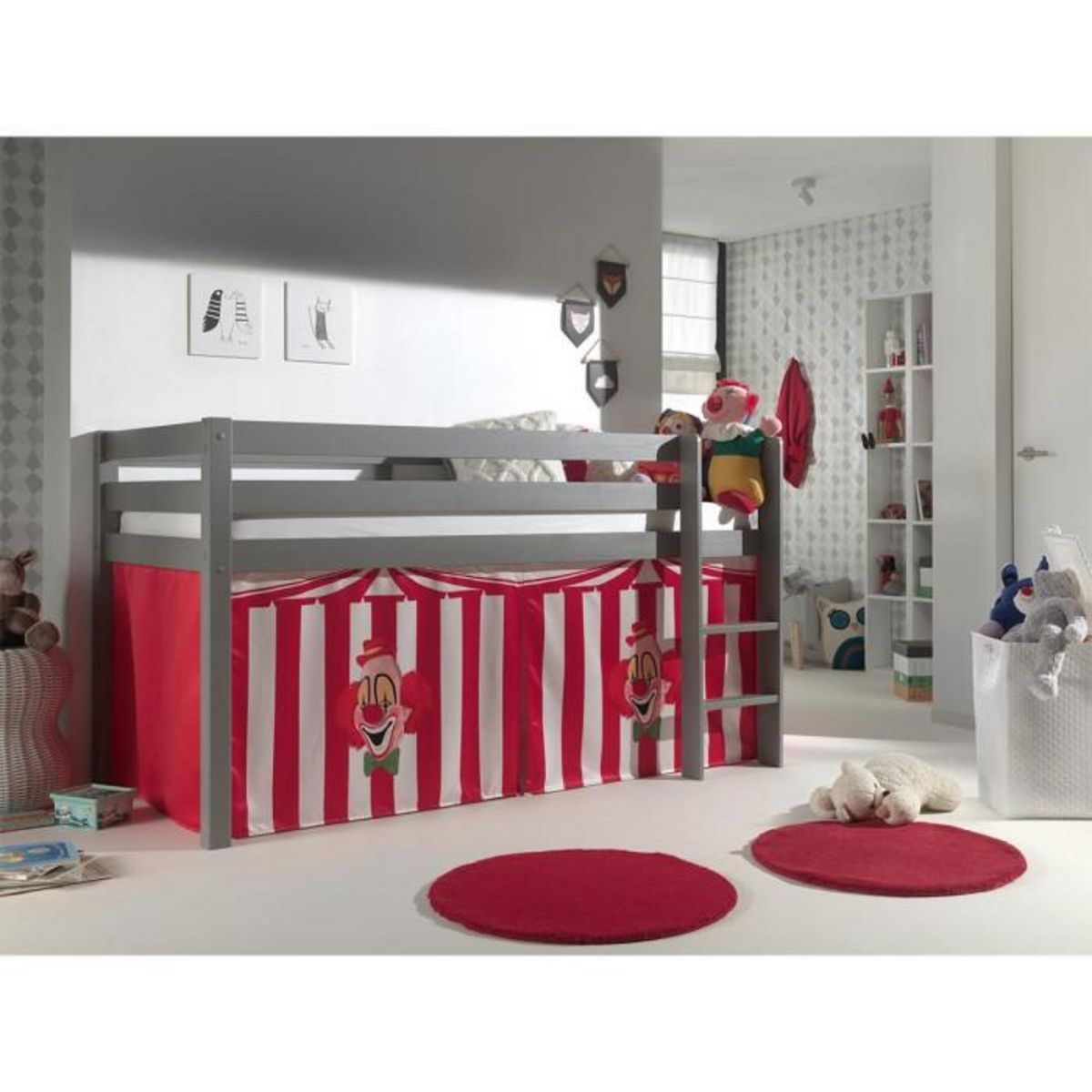 Paris Prix Lit Enfant  Pino Cirque  90x200cm Gris