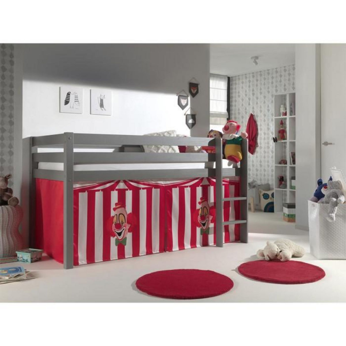 Paris Prix Lit Enfant  Pino Cirque  90x200cm Gris