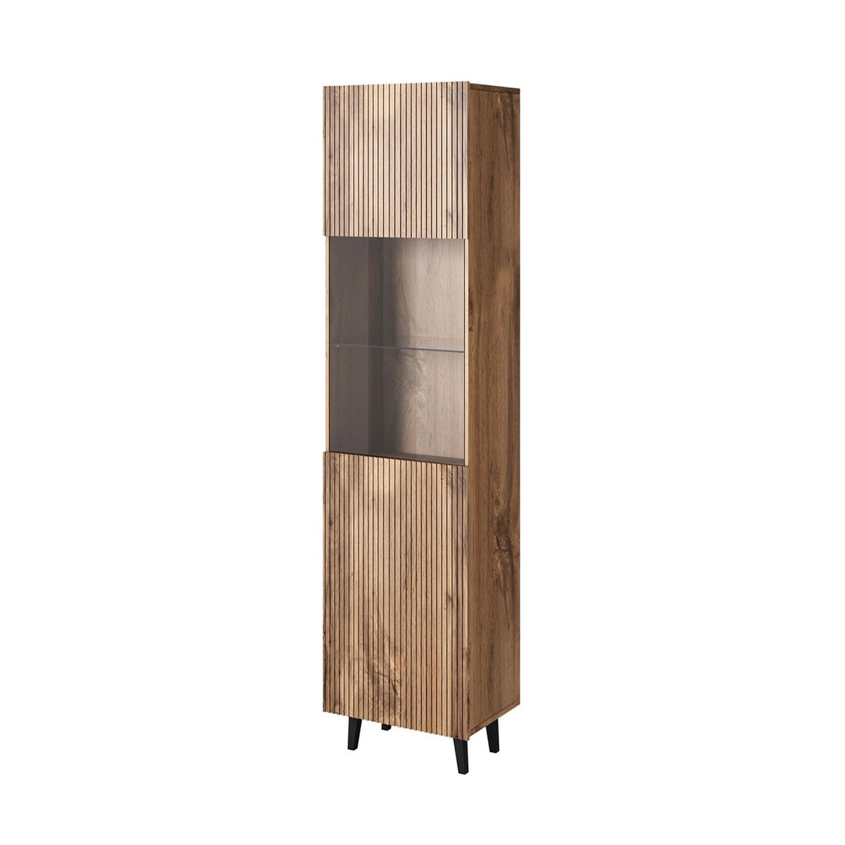 BEST MOBILIER Come - vitrine - effet bois - 1 porte - 60x182 cm